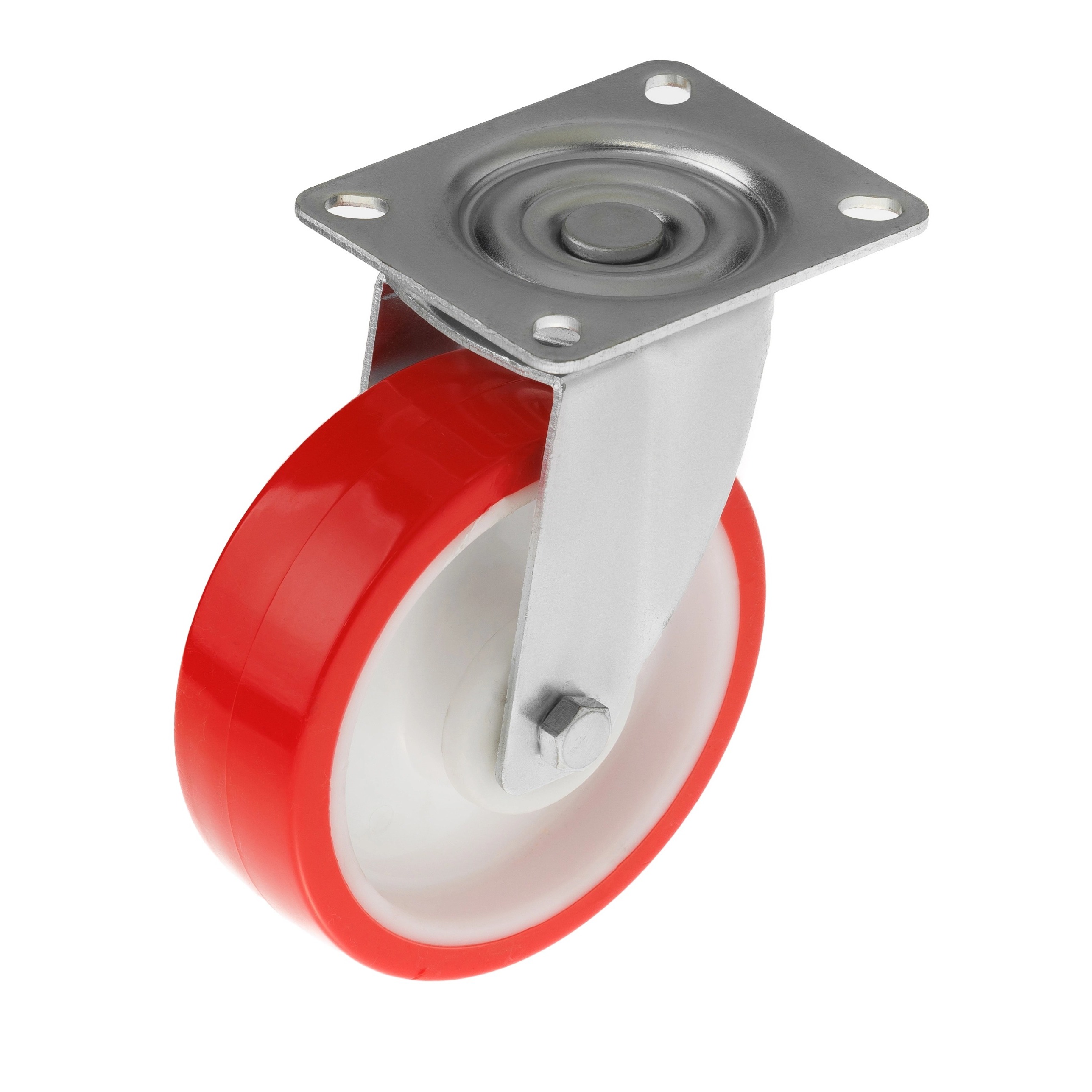 SPp 93 SS - Полиуретановое колесо 80*34 мм (нерж.сталь, площ., пов, обод PP, подш скольж.)